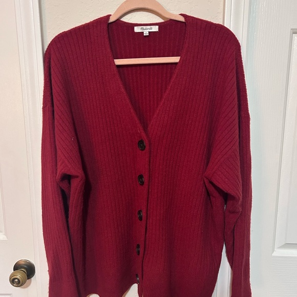 Madewell Red Cardigan Sweater - Picture 2 of 7